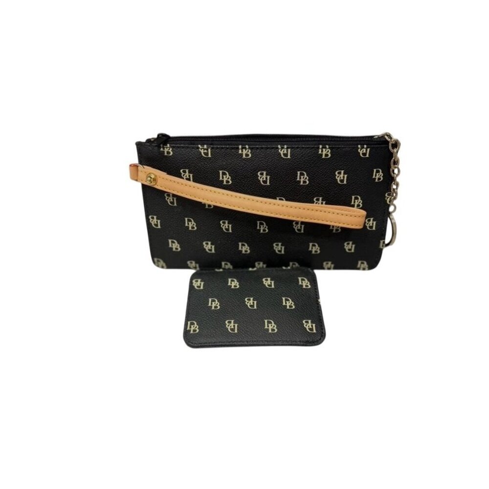 Dooney & Bourke Signature Logo Wristlet Wallet + Card Holder Set NWOT